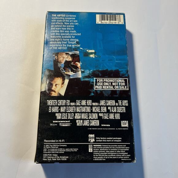 The Making Of The Abyss VHS Tape Promo James Cameron Rare HTF Behind the Scenes - Picture 3 of 5